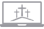 Image of 3 crosses on a laptop screen.